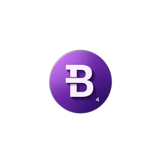 3d render, logo, purple, background, bootstrap, design, system transparent PNG cut-out