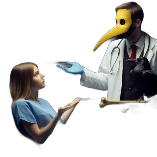 mask, staff, robot, face, concept art, medical, facility, patient transparent PNG cut-out