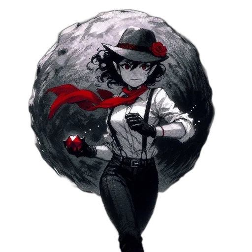 hat, staff, weapon, jacket, concept art, pixel art, comic book art, fantasy art transparent PNG cut-out