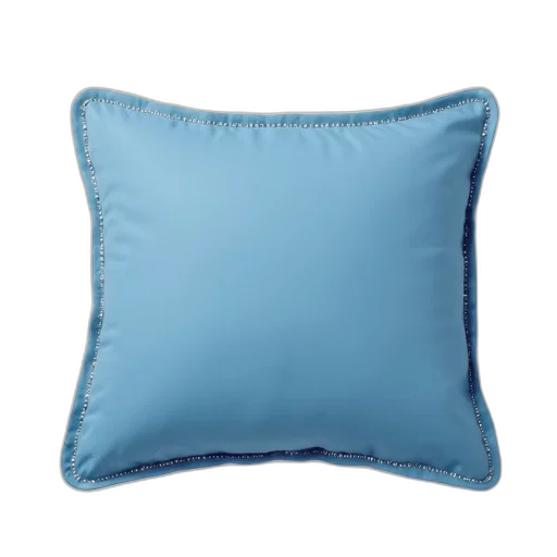 furniture, jacket, 3d render, blue, pillow, white, trim, edges transparent PNG cut-out