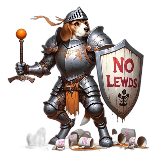 concept art, fantasy art, pixel art, beagle, dressed, medieval, knight, stands transparent PNG cut-out