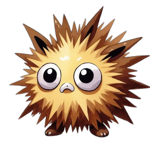 creature, animal, hair, staff, concept art, 3d render, round, yellowish transparent PNG cut-out