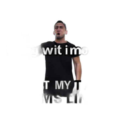 pixel art, image, rendered, man, pointing, features, text, saying transparent PNG cut-out