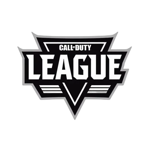 stylized, logo, call, duty, league, featuring, black, white transparent PNG cut-out