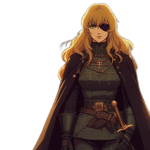 sword, comic book art, concept art, fantasy art, anime, dark, golden, earth tones transparent PNG cut-out