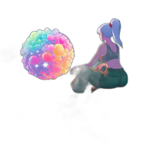 umbrella, staff, weapon, creature, concept art, pixel art, 3d render, vaporwave transparent PNG cut-out
