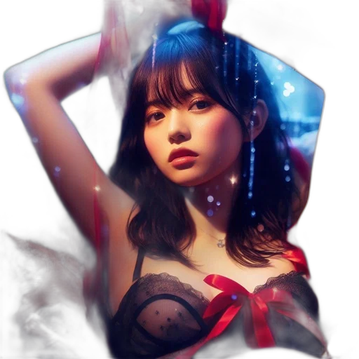 dress, photorealistic, fantasy art, anime, oil painting, red, young, woman transparent PNG cut-out