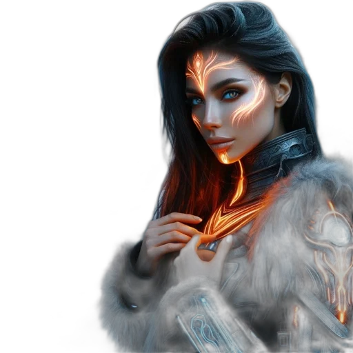 fantasy art, concept art, comic book art, pixel art, fire, blue, dark, icy transparent PNG cut-out