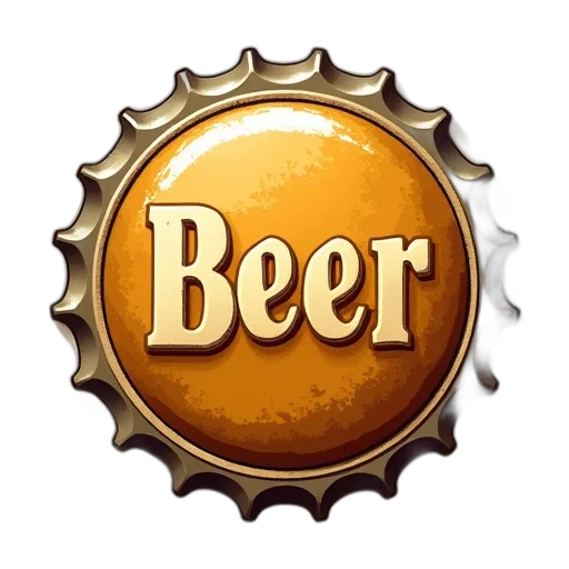 bottle, crown, food, 3d render, beer, cap, icon, word transparent PNG cut-out