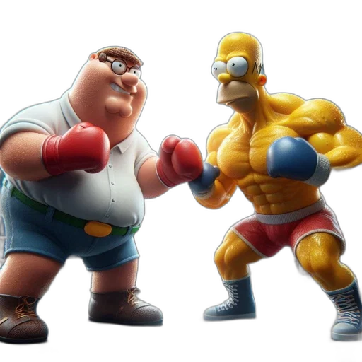 concept art, 3d render, photorealistic, comic book art, two, animated, characters, peter transparent PNG cut-out