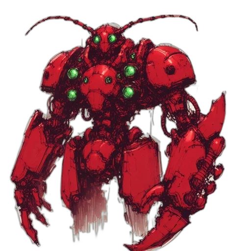robot, weapon, animal, creature, concept art, pixel art, comic book art, watercolor transparent PNG cut-out