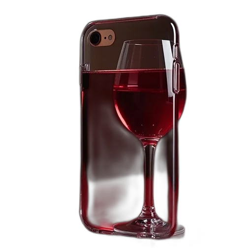 bottle, wine, glass, iphone, case transparent PNG cut-out