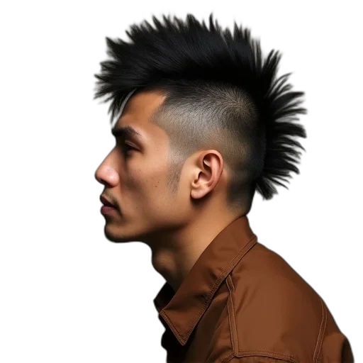 hair, jacket, face, staff, photorealistic, cyberpunk, 3d render, concept art transparent PNG cut-out