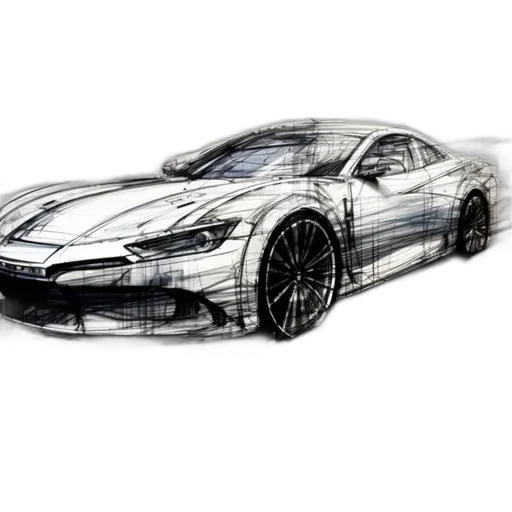 car, photorealistic, concept art, pencil sketch, 3d render, sketch, sleek, dynamic transparent PNG cut-out