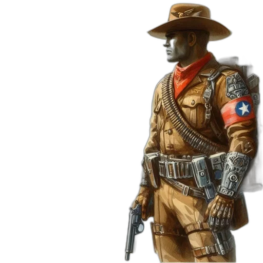 jacket, concept art, comic book art, 3d render, man, steampunk-inspired, military, uniform transparent PNG cut-out
