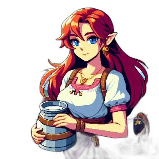 staff, pixel art, concept art, fantasy art, anime, red, colorful, animated transparent PNG cut-out