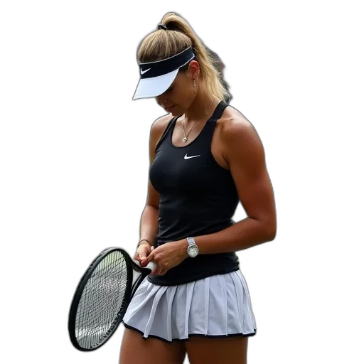 staff, dress, hat, mask, photorealistic, 3d render, female, tennis transparent PNG cut-out