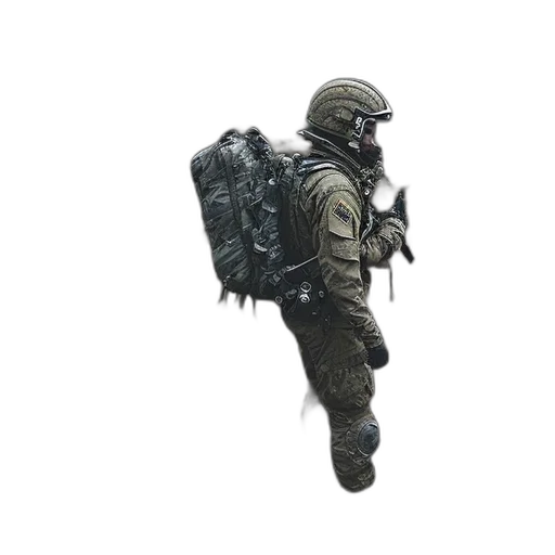 weapon, jacket, staff, robot, concept art, 3d render, pixel art, fantasy art transparent PNG cut-out