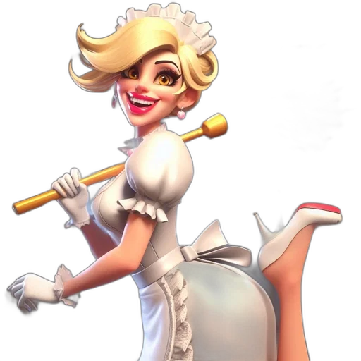staff, concept art, fantasy art, cartoon, 3d render, animated, female, character transparent PNG cut-out