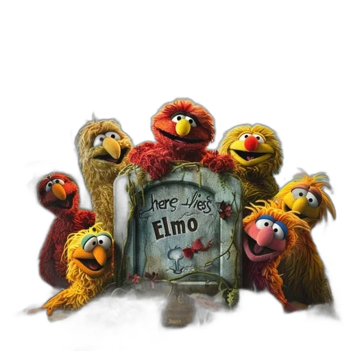 concept art, 3d render, snow, sesame, street, characters, including, elmo transparent PNG cut-out