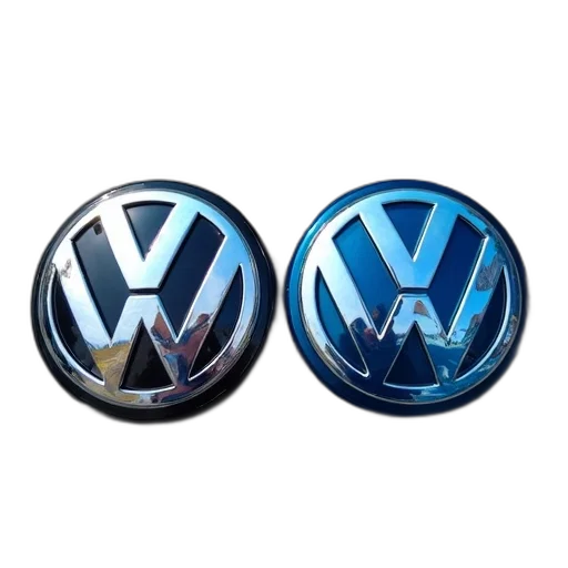 car, 3d render, two, volkswagen, emblems, placed, textured, surface transparent PNG cut-out