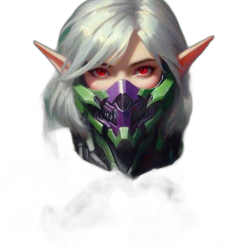 mask, face, dragon, staff, fantasy art, concept art, pixel art, cyberpunk transparent PNG cut-out