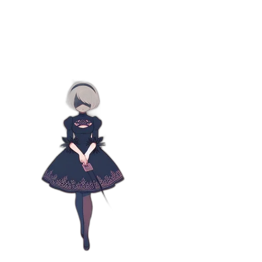 dress, creature, robot, weapon, pixel art, concept art, anime, watercolor transparent PNG cut-out