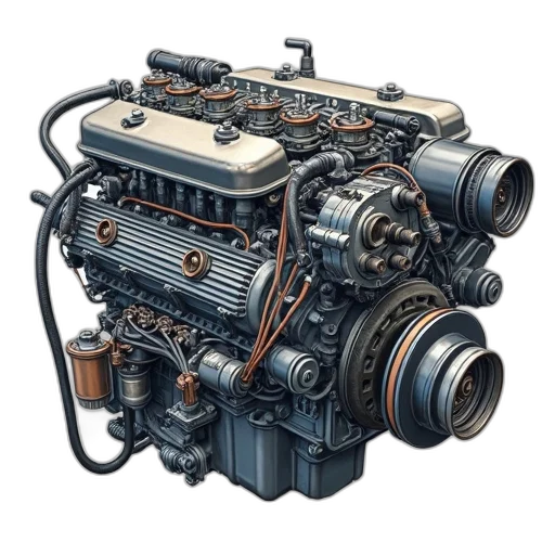 car, 3d render, photorealistic, concept art, detailed, illustration, engine, various transparent PNG cut-out