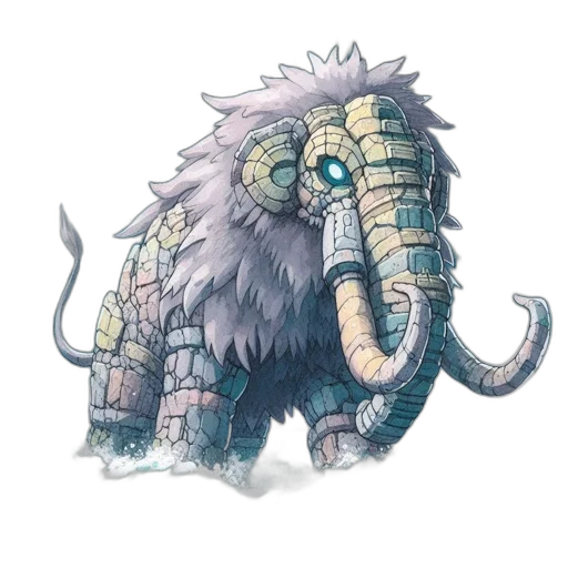 creature, animal, concept art, fantasy art, watercolor, pixel art, pastel, imposing transparent PNG cut-out