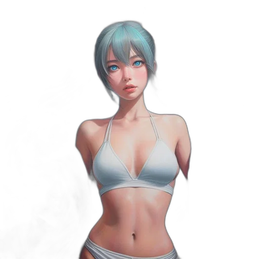 robot, dress, concept art, fantasy art, 3d render, photorealistic, beach, pastel transparent PNG cut-out