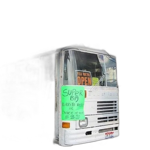 staff, 3d render, photorealistic, concept art, bus, converted, into, restaurant transparent PNG cut-out