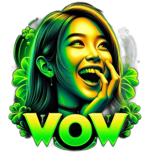 pixel art, photorealistic, comic book art, vaporwave, green, smiling, woman, vibrant transparent PNG cut-out