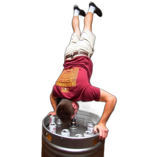 robot, 3d render, man, florida, state, attire, performs, headstand transparent PNG cut-out