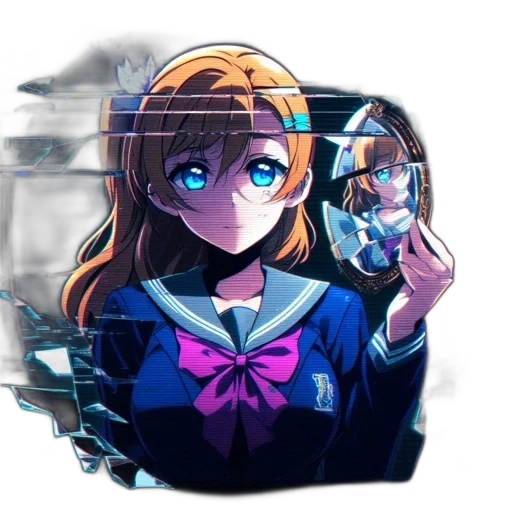 face, robot, mask, weapon, anime, pixel art, vaporwave, concept art transparent PNG cut-out