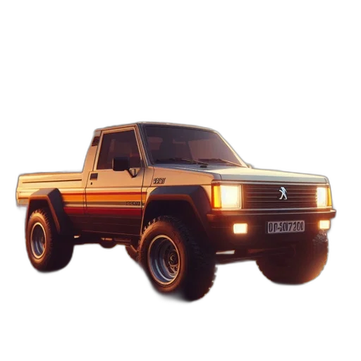 car, 3d render, photorealistic, concept art, pixel art, vintage, pickup, truck transparent PNG cut-out