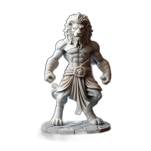 3d render, concept art, fantasy art, photorealistic, miniature, figurine, portrays, humanoid transparent PNG cut-out