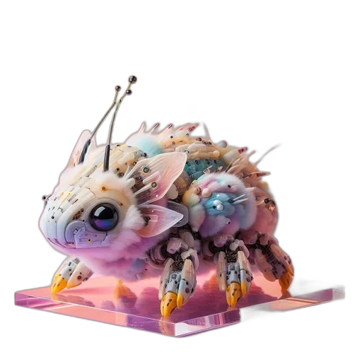 creature, dragon, animal, robot, concept art, 3d render, outer space, bizarre transparent PNG cut-out