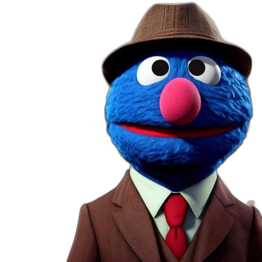 hat, face, staff, mask, urban, street, setting, grover transparent PNG cut-out