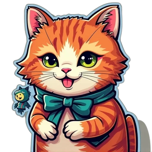 staff, jacket, pixel art, cartoon, concept art, 3d render, cats, sticker transparent PNG cut-out