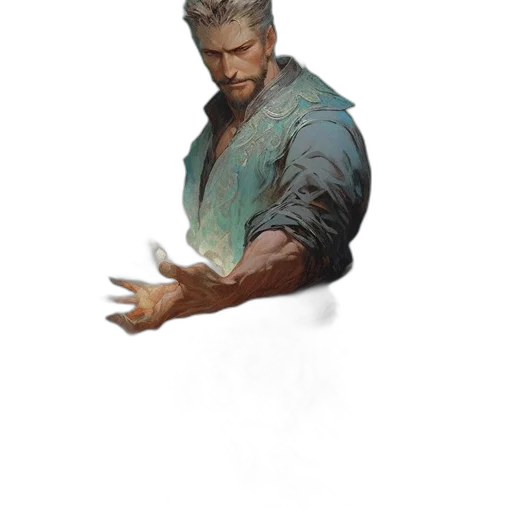 jacket, weapon, staff, face transparent PNG cut-out