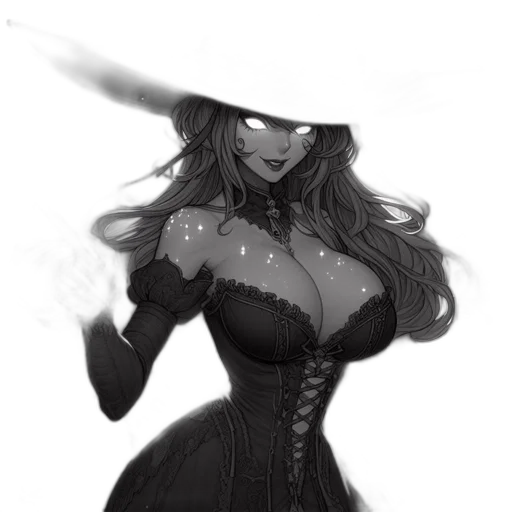 dress, hat, mask, crown, fantasy art, concept art, comic book art, anime transparent PNG cut-out