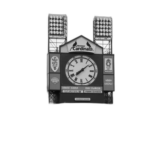building, 3d render, baltimore, cardinals, clock, pnc, field, black transparent PNG cut-out