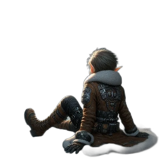 jacket, robot, weapon, sword, concept art, 3d render, fantasy art, pixel art transparent PNG cut-out