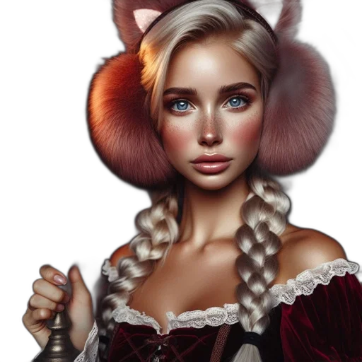 hair, face, crown, fantasy art, photorealistic, concept art, oil painting, red transparent PNG cut-out