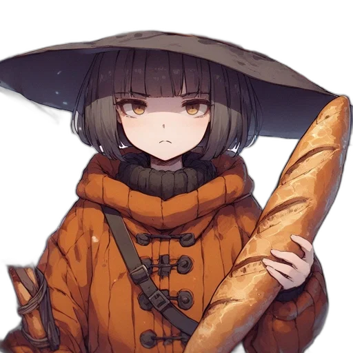 weapon, jacket, food, staff, anime, fantasy art, pixel art, watercolor transparent PNG cut-out