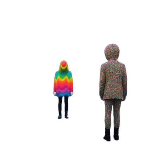 jacket, robot, hat, creature, pixel art, 3d render, concept art, vaporwave transparent PNG cut-out