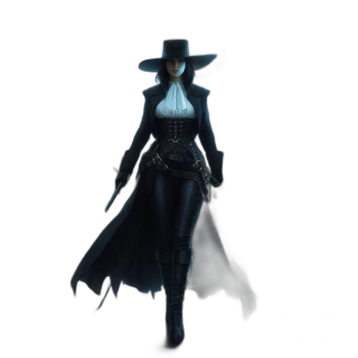 hat, staff, dress, mask, concept art, 3d render, fantasy art, pixel art transparent PNG cut-out