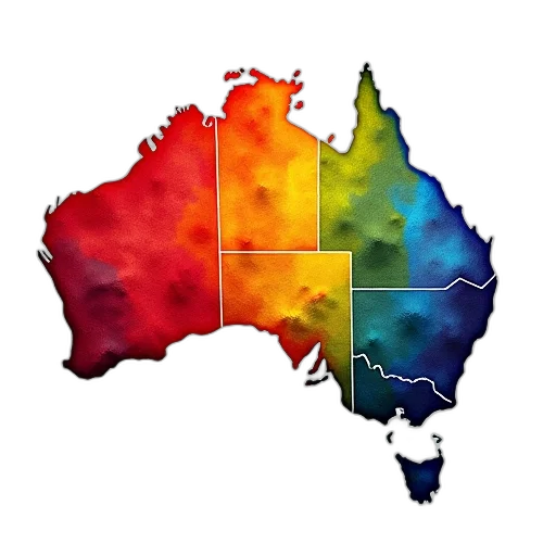 umbrella, colorful, map, australia transparent PNG cut-out