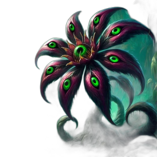 creature, flower, crown, mask, concept art, fantasy art, photorealistic, 3d render transparent PNG cut-out