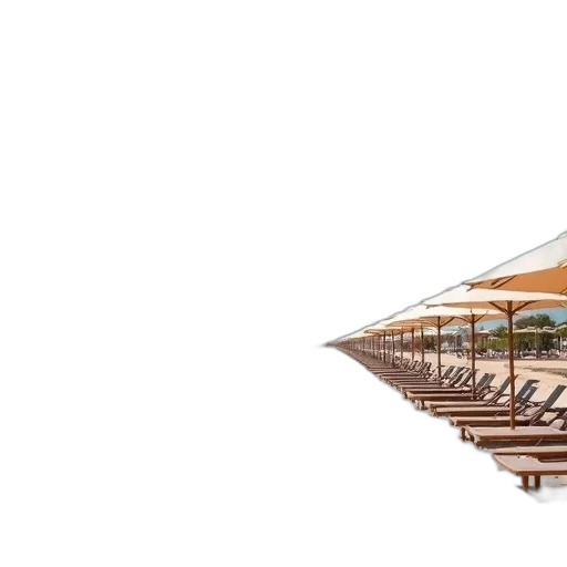 umbrella, furniture, building, 3d render, photorealistic, earth tones, sandy, beach transparent PNG cut-out